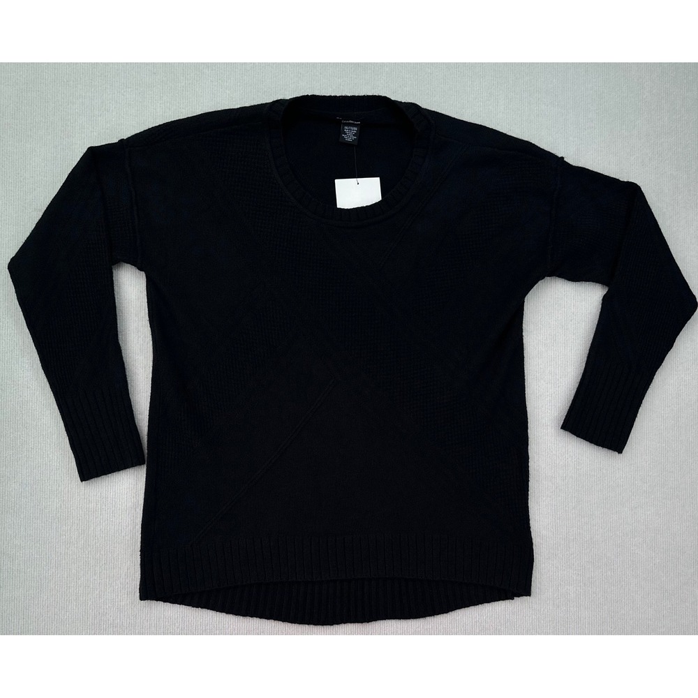 NWT Calvin Klein Jeans Women 2XL Black Textured Knit Sweater Pullover
0427